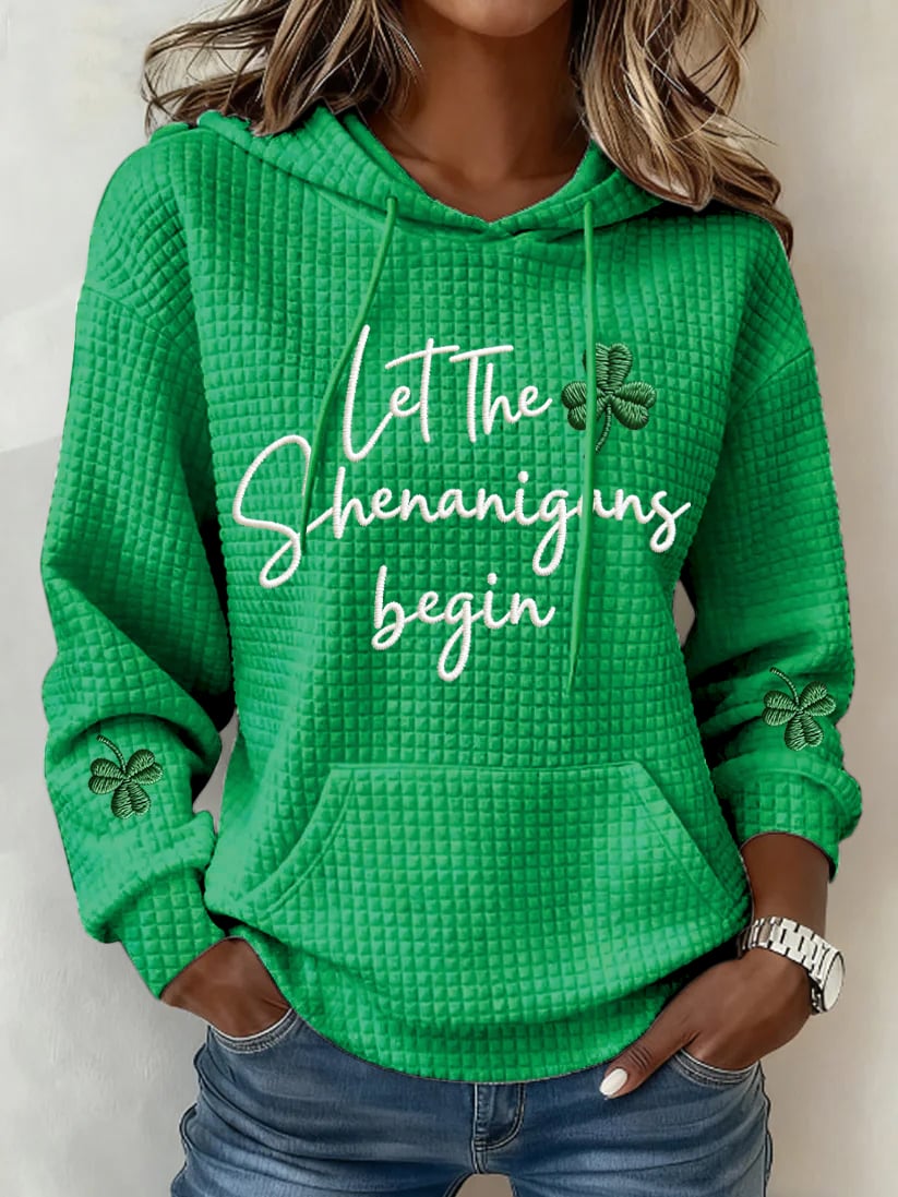 Women's  Let Shenanigans Begin Printed Hooded Sweatshirt