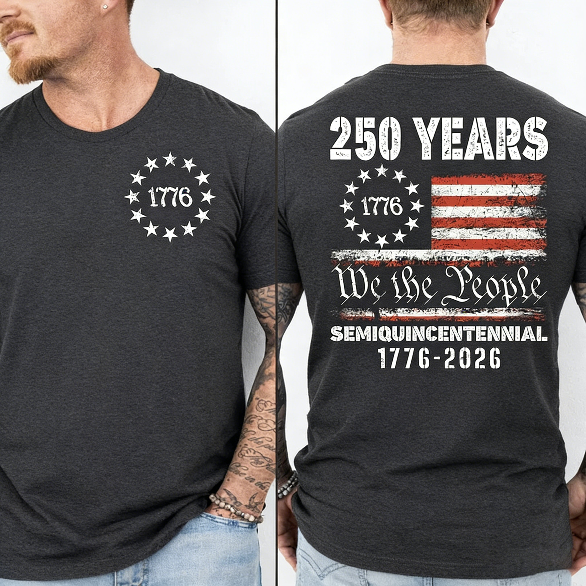 Men's American 1776 - 2026 Flag T-Shirt