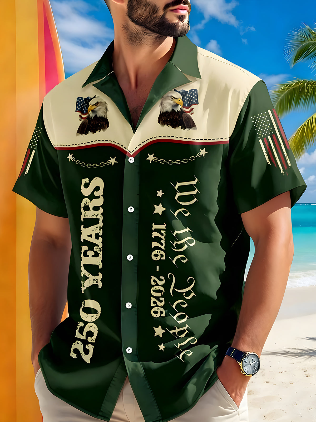 250th Anniversary Celebration Men's Pocket Short Sleeve Shirts