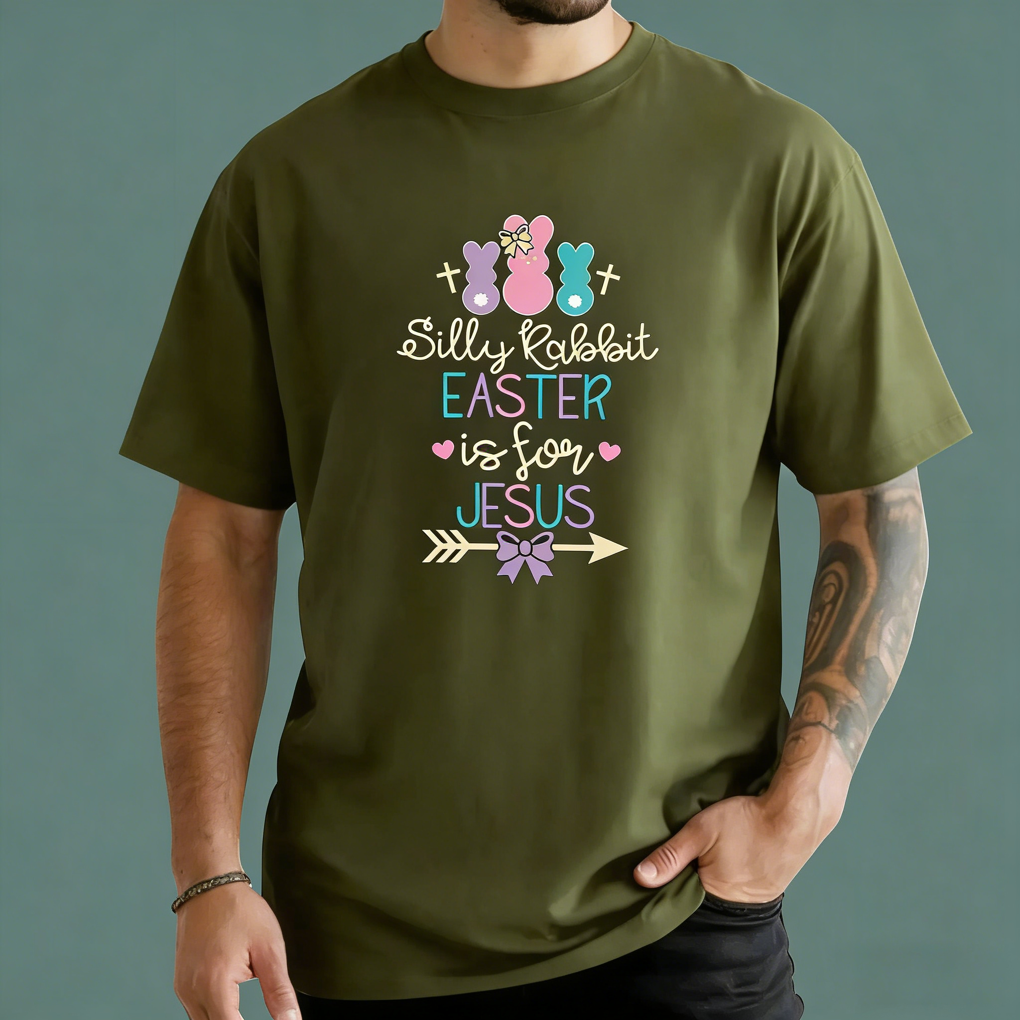 Men's Silly Rabbit Easter Is For Jesus T-Shirt