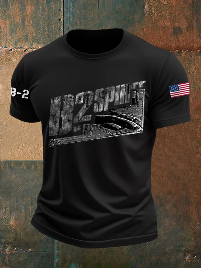 Men's Retro Midnight Hammer B-2 Spirit Print T-Shirt