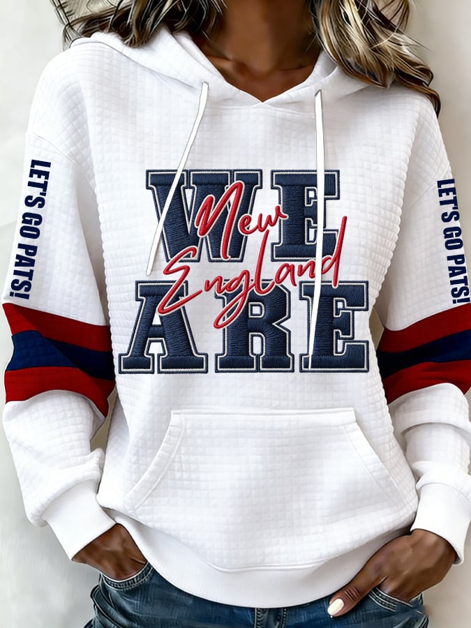 Women's Retro Football Print Hoodie
