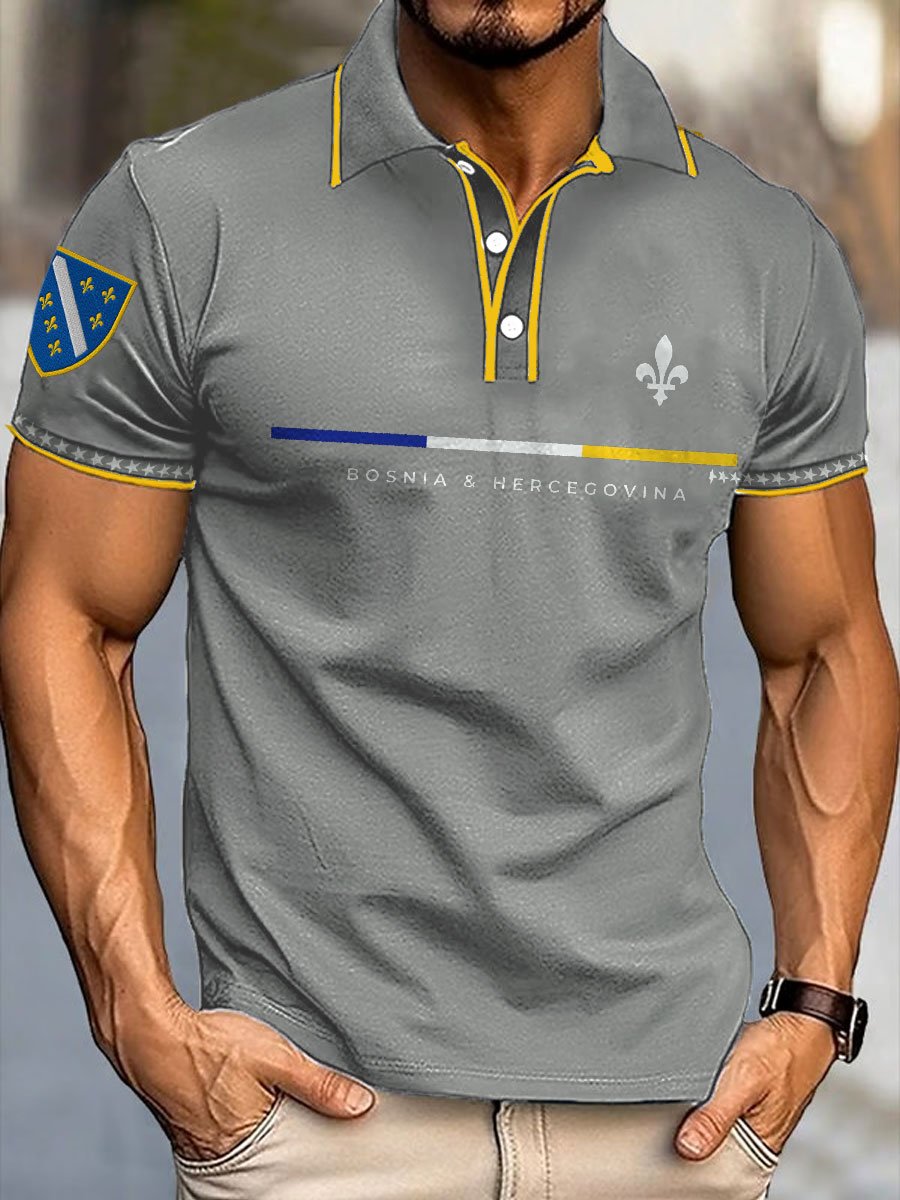 Men's Bosnia Football Lover ZMAJEVI Printed Casual Tops