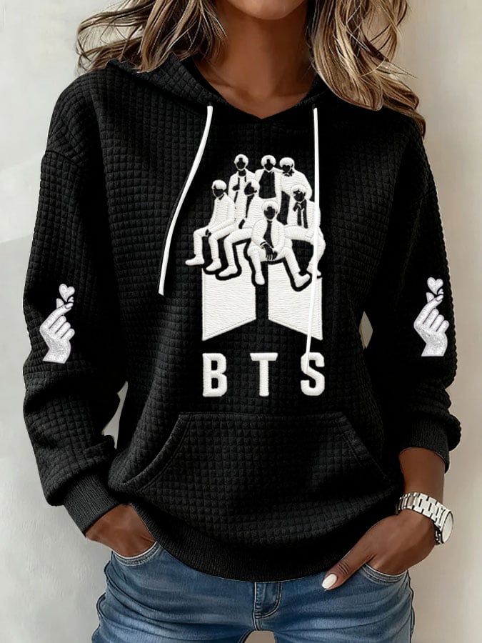 Women's K-kop Print Hoodie Sweatshirt