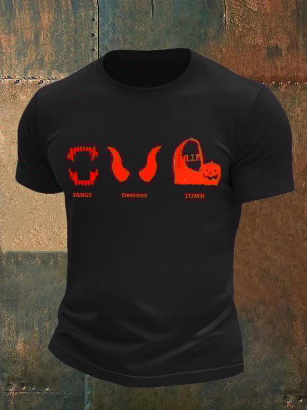 Men's Halloween FDT Printed Casual T-Shirt