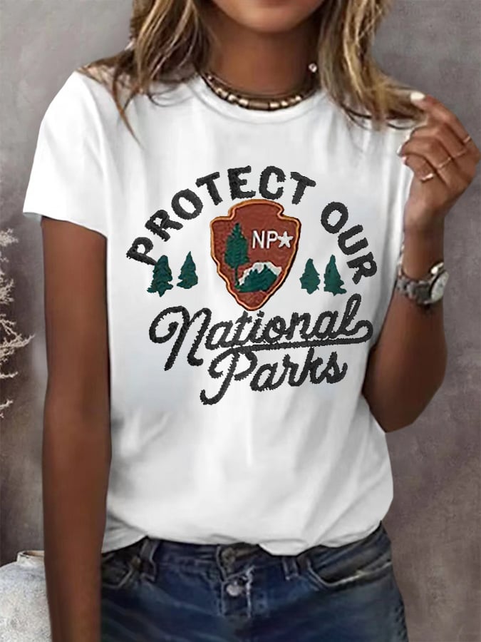 Women's Fashion Casual National Park Protection T-Shirt