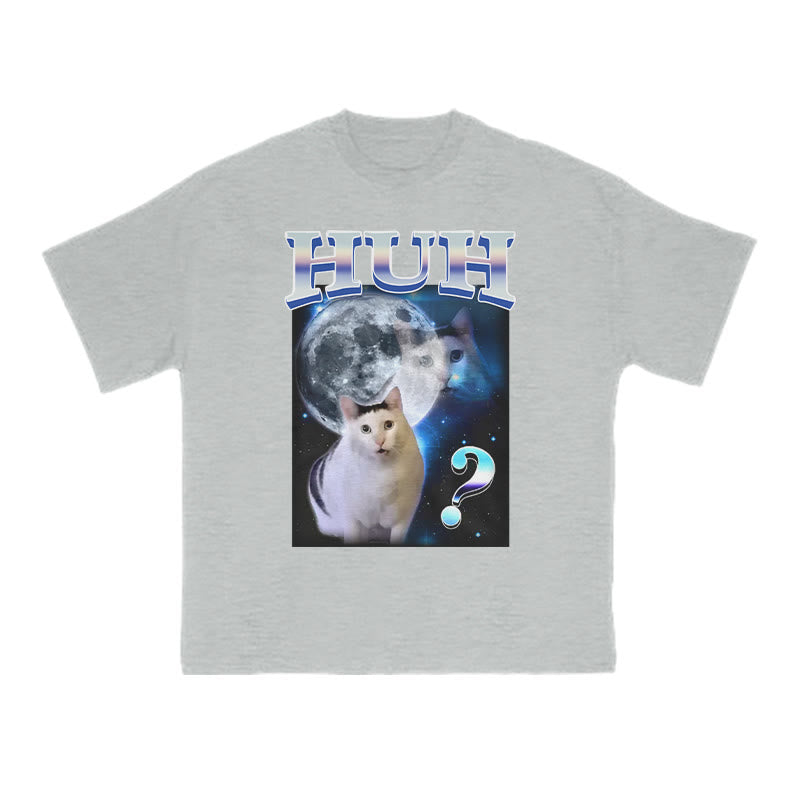 Unisex Huh Cat Meme Print T-shirt