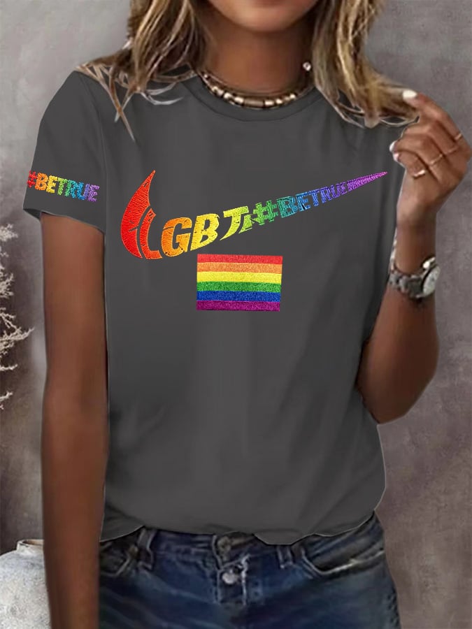 Retro Pride Parade Be True Print T-Shirt