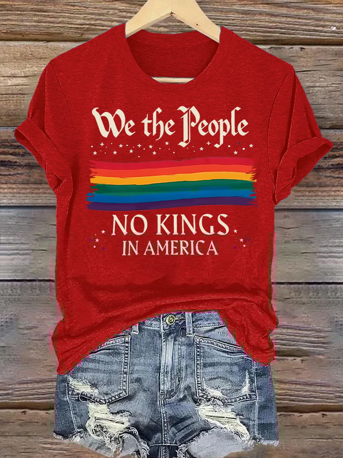 🔥Buy 3 Get 15% Off🔥Women's  We the People NO KINGS IN AMERICA  Printed Casual T-Shirt