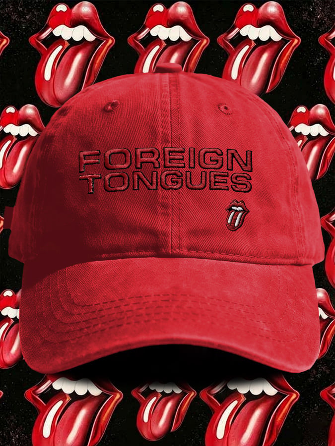 Retro Foreign Tongues Print Baseball Cap