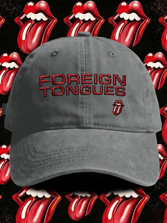 Retro Foreign Tongues Print Baseball Cap