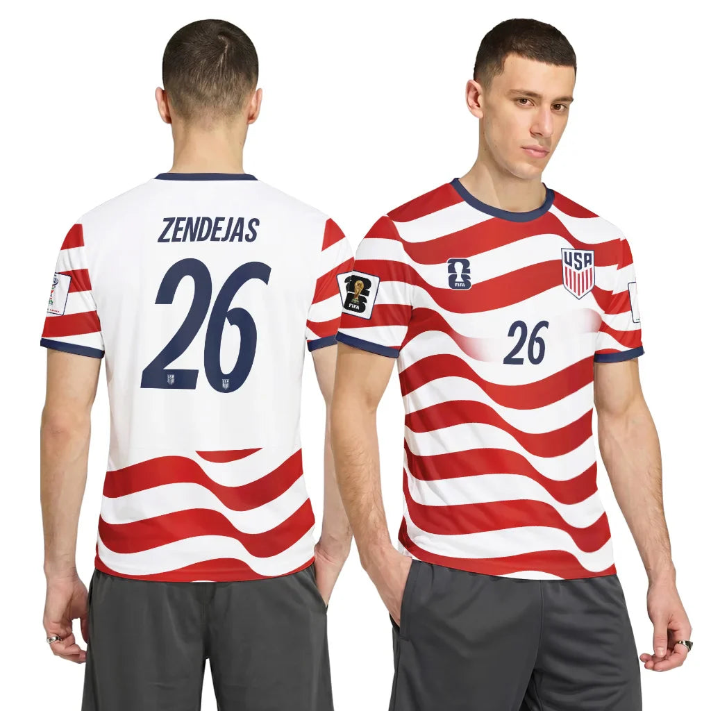 Zendejas 26 AOP T-Shirt World Cup USA Home