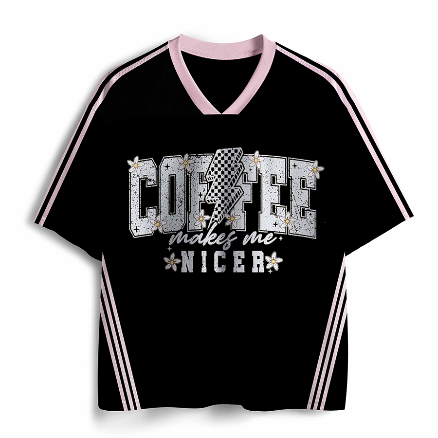 Vintage Coffee Makes Me Nicer Era Mesh Jersey