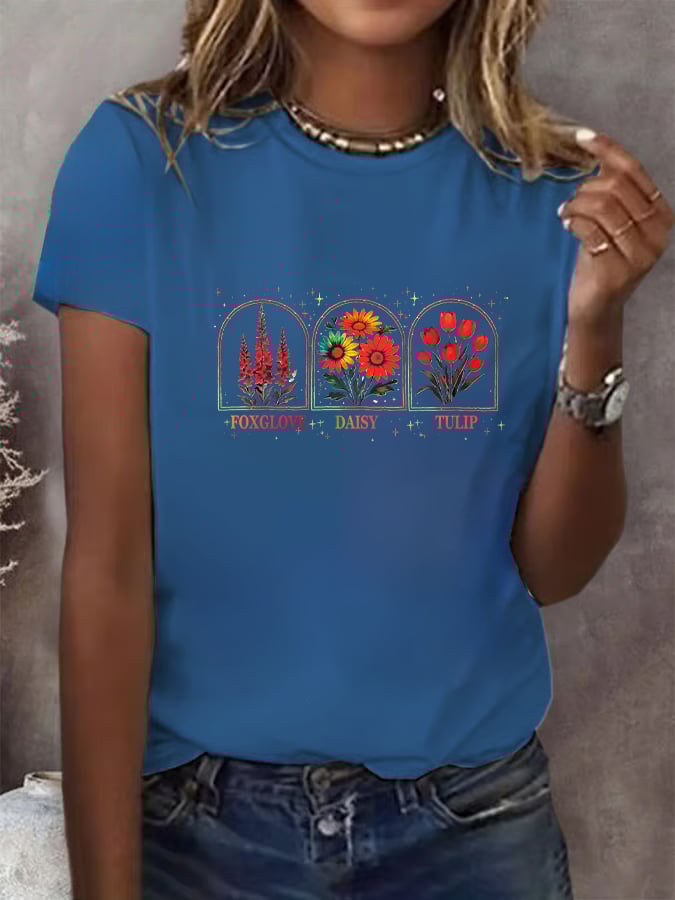 Women's Floral FDT Print  T-Shirt