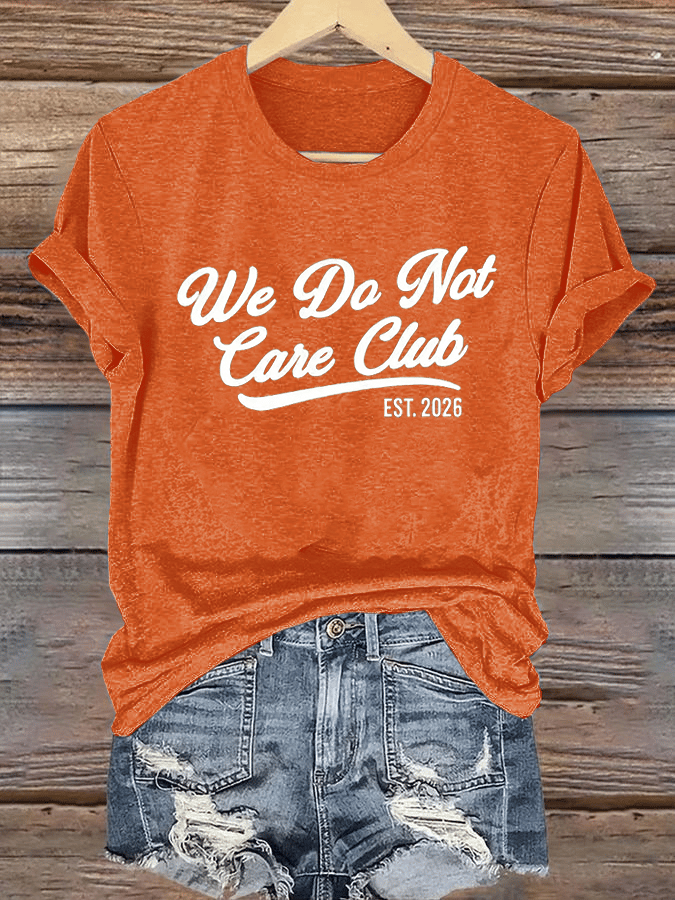 Women's  Retro Funny Proud Member Of Club We Do Not Care Menopause Perimenopause Print  T-shirt