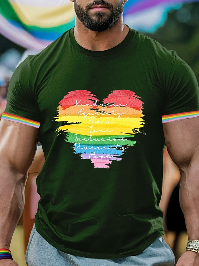 Men's Gay Month Print Casuasl T-Shirt