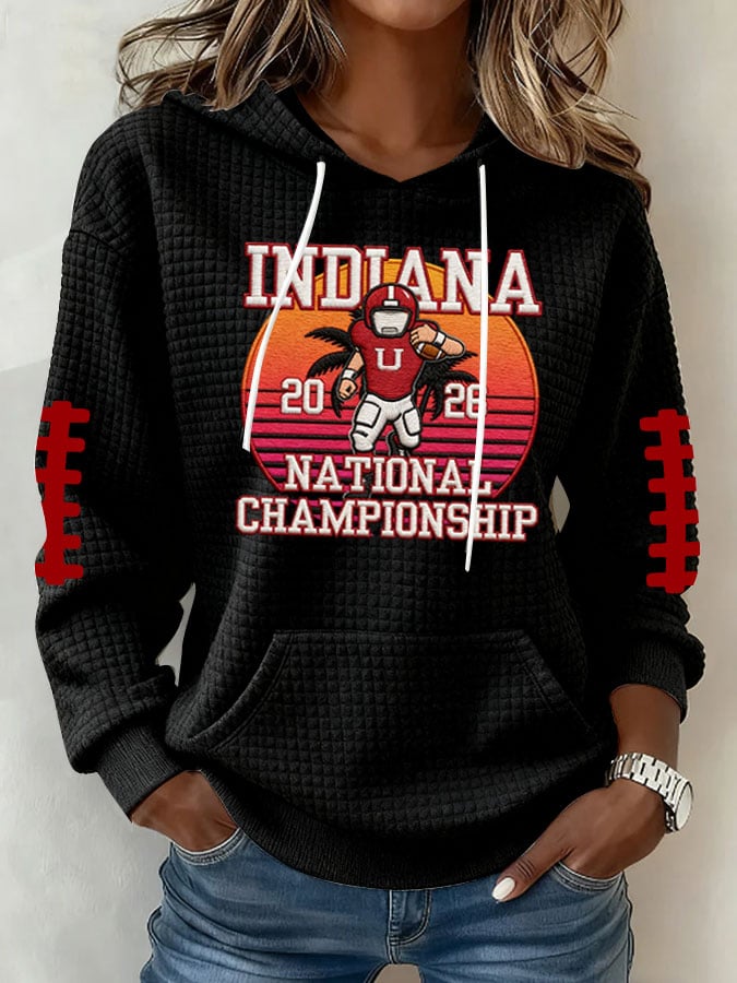 Women's Football Print Hoodie Sweatshirt