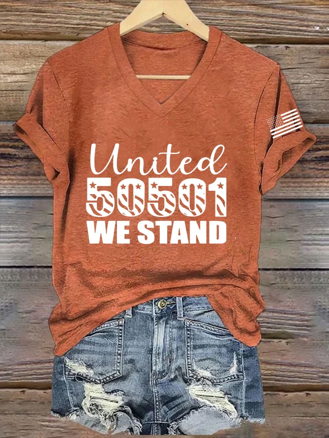 Women's 50501 We Stand Printed Casual T-shirt