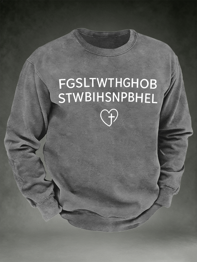 Men's FGSLTWTHGHOB STWBIHSNPBHEL Printed Crewneck Sweatshirt
