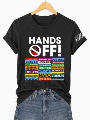 🔥Buy 3 Get 15% Off🔥Women's FDT “Hands Off ” Print Casual T-Shirt