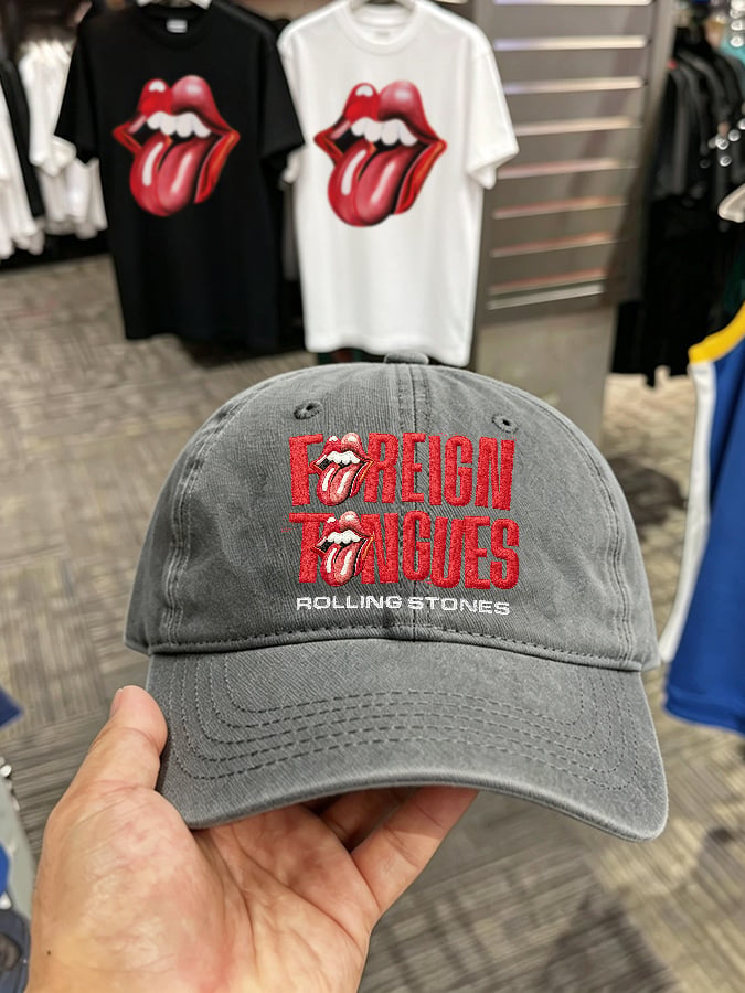 Retro Foreign Tongues Print Baseball Cap