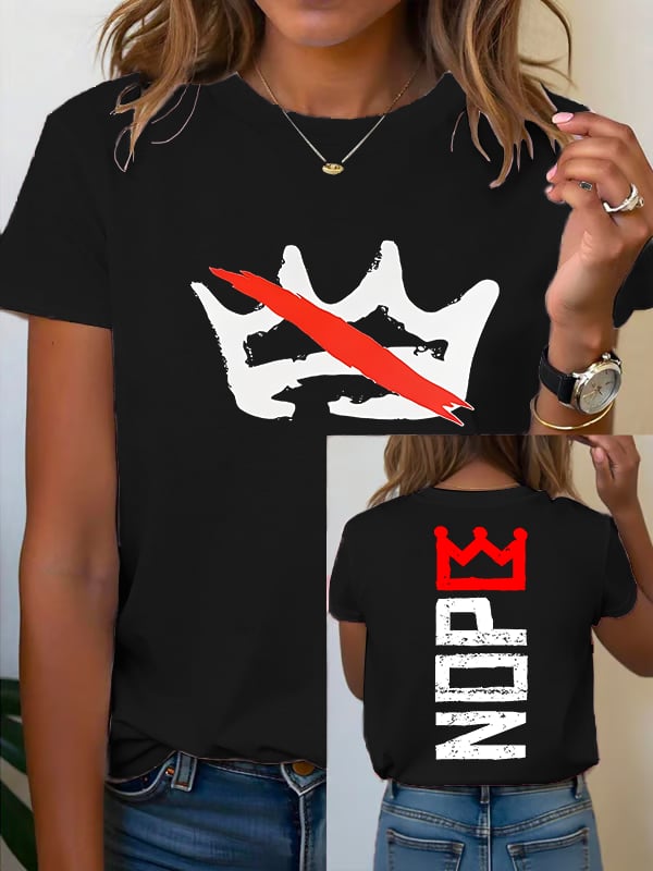 Women's  America has no kings Printed Casual T-Shirt