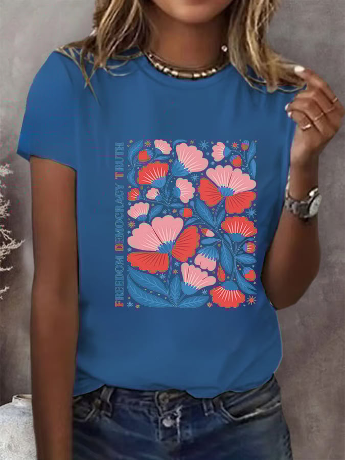 Women's Floral FDT Print  T-Shirt