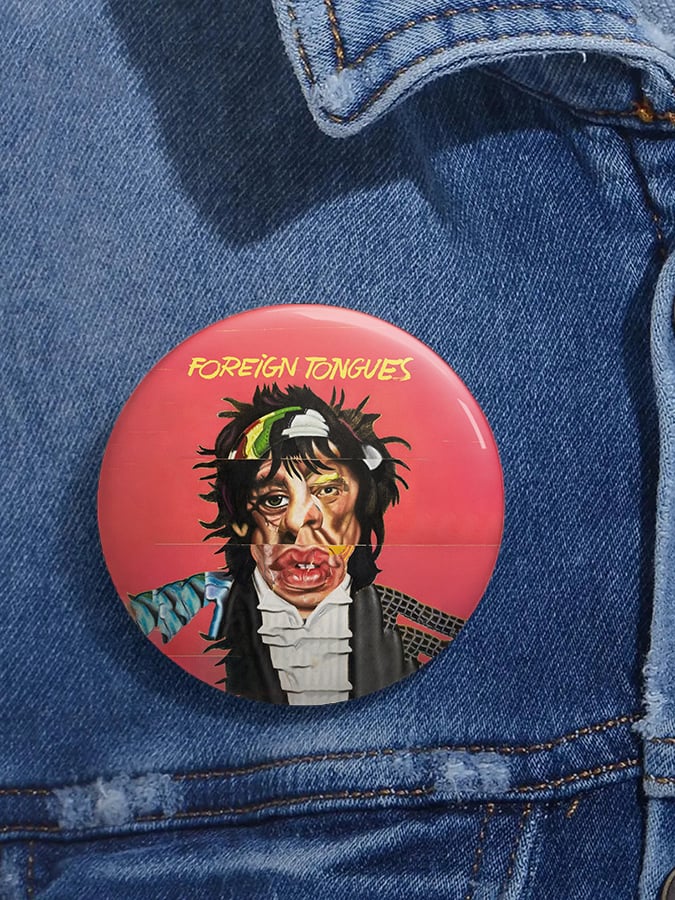 Unisex Retro Foreign Tongues Pin-Back Button