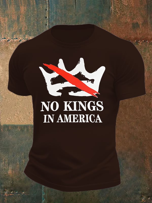 Men's no kings in America print  T-Shirt