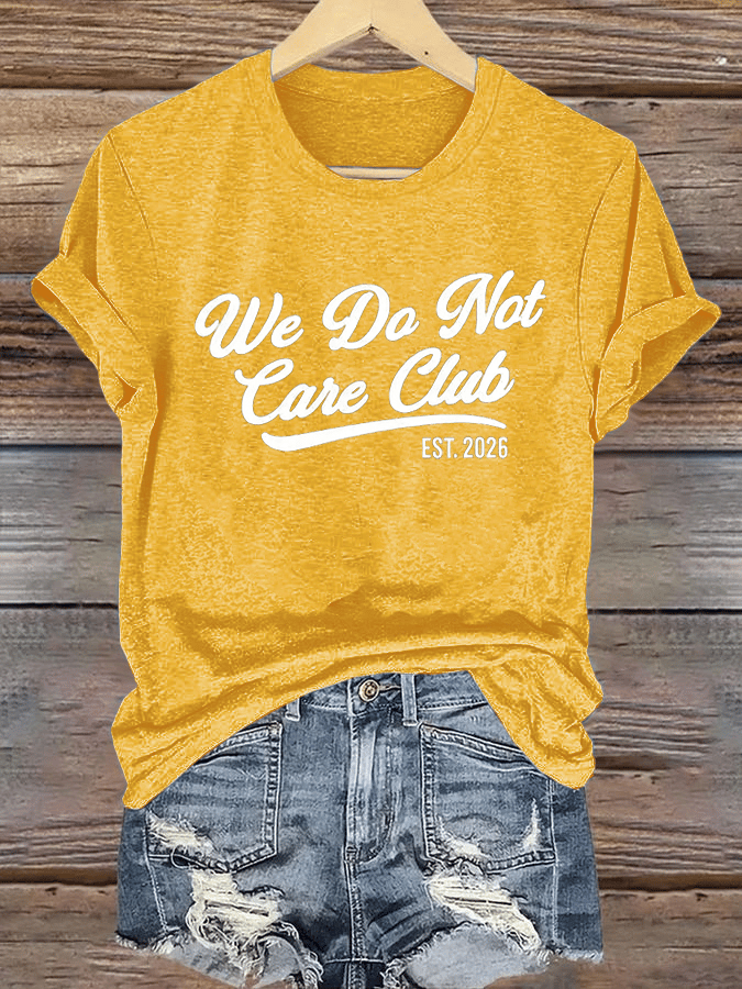 Women's  Retro Funny Proud Member Of Club We Do Not Care Menopause Perimenopause Print  T-shirt