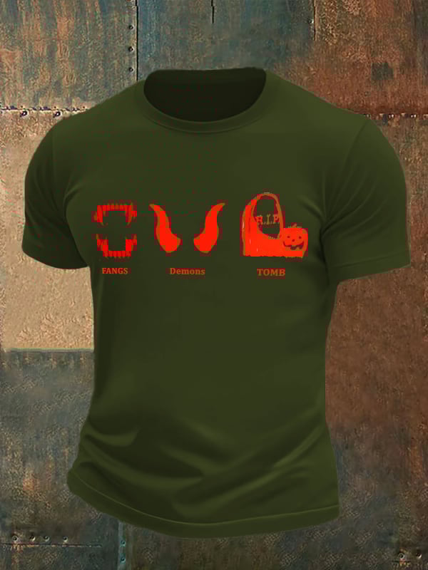 Men's Halloween FDT Printed Casual T-Shirt