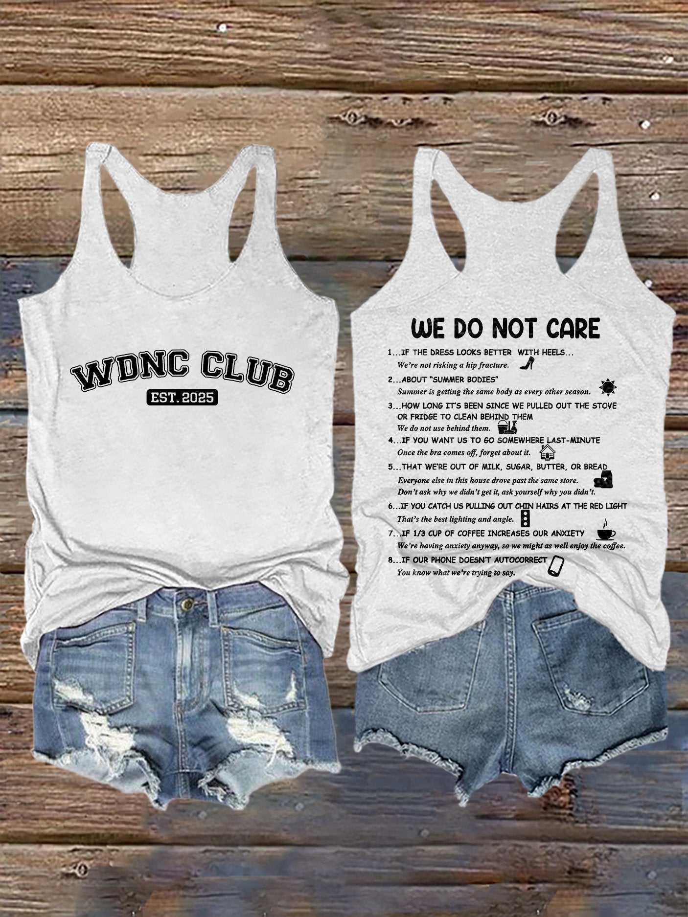 Retro Funny WDNC Menopause Perimenopause Print Tank Top