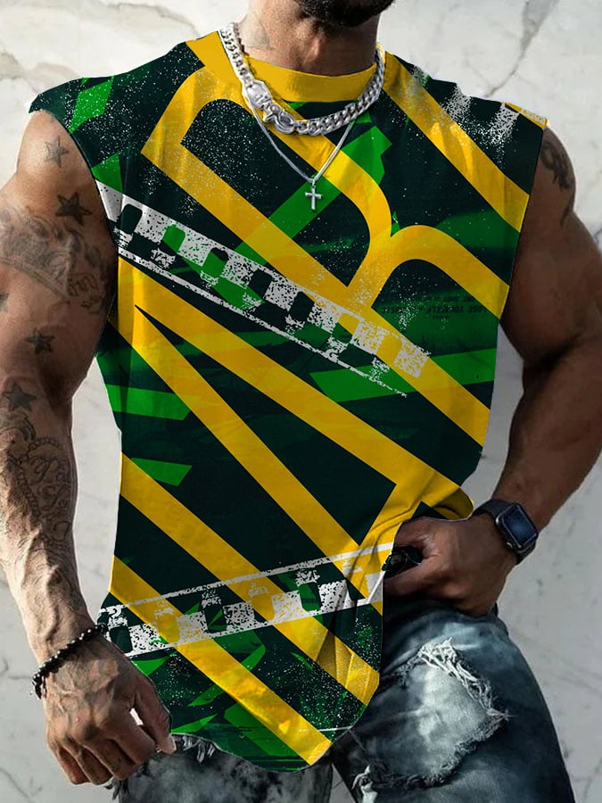 Brazil Retro Abstract Print Tank Top