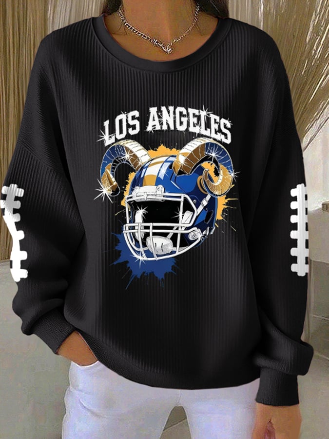 Women's Rugby Print Casual Long Sleeve Top