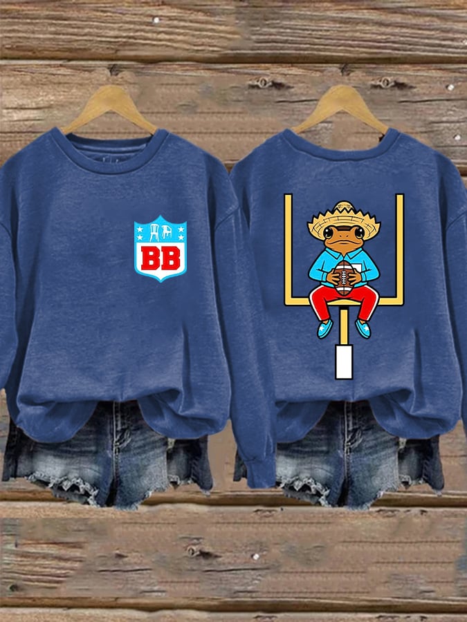 Women's Bunny Football Music Lover  Print Casual Sweatshirt