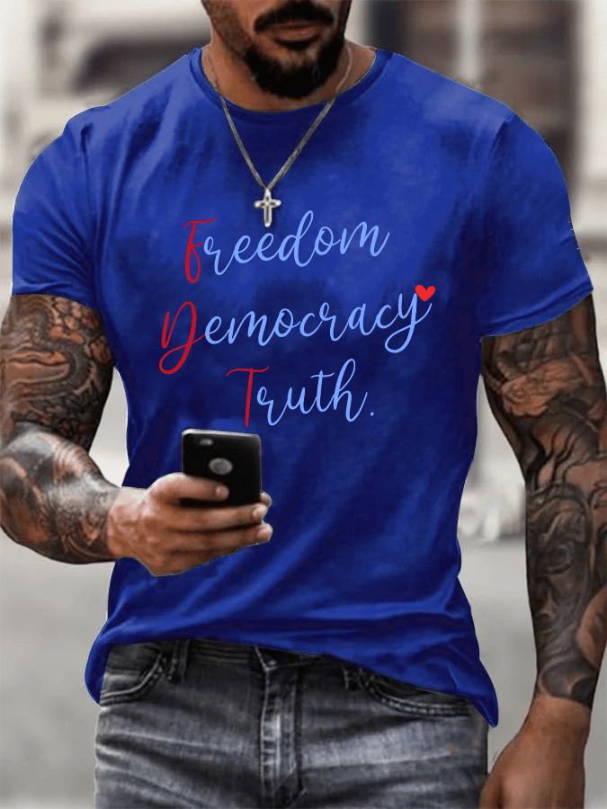 Men's Freedom Democracy Truth  T-Shirt