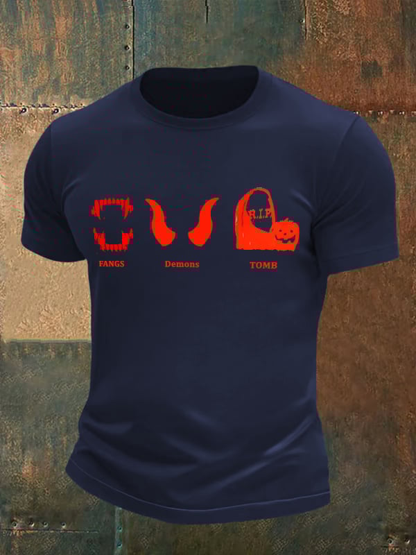 Men's Halloween FDT Printed Casual T-Shirt