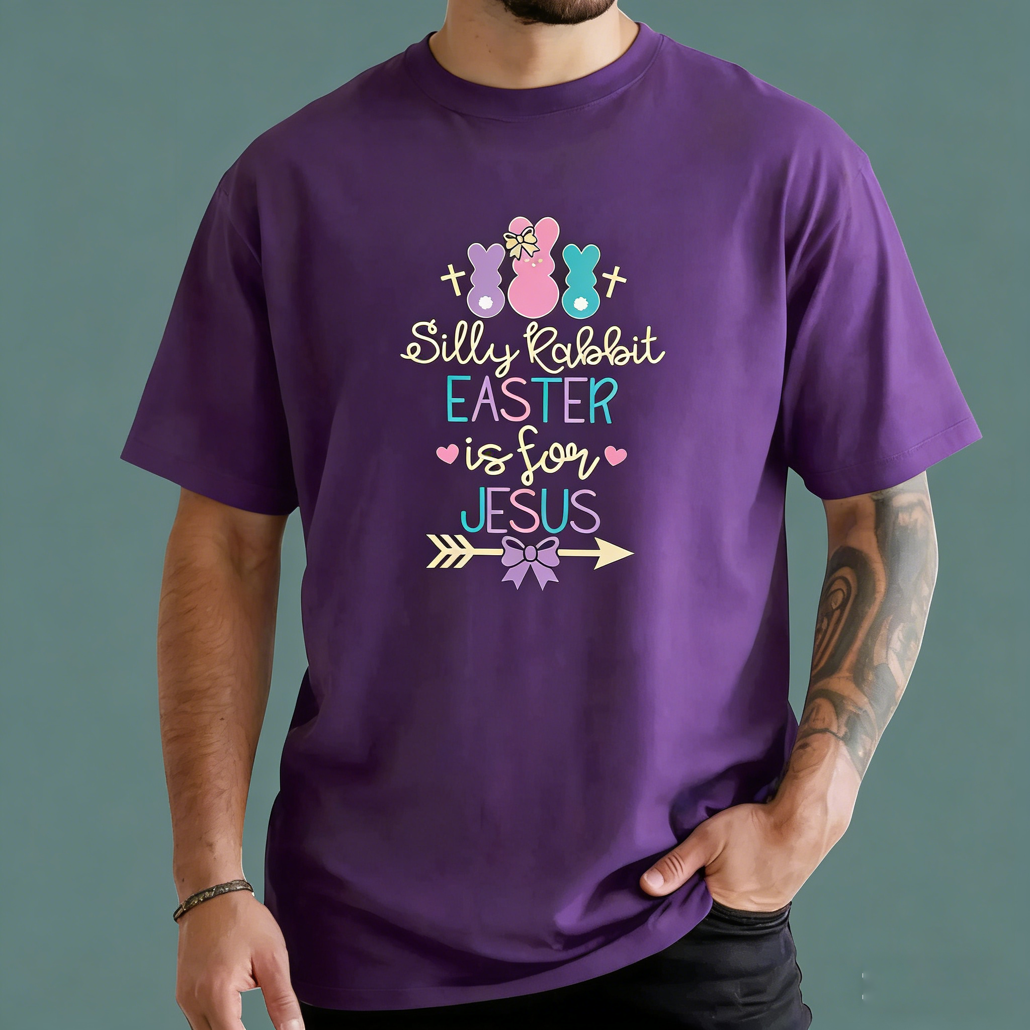 Men's Silly Rabbit Easter Is For Jesus T-Shirt