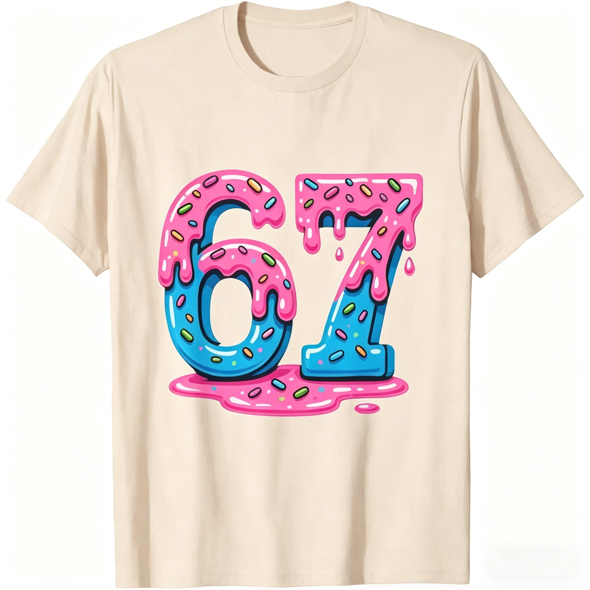 [100% Cotton] Unisex Six Seven Meme Ice Cream Drip T-Shirt