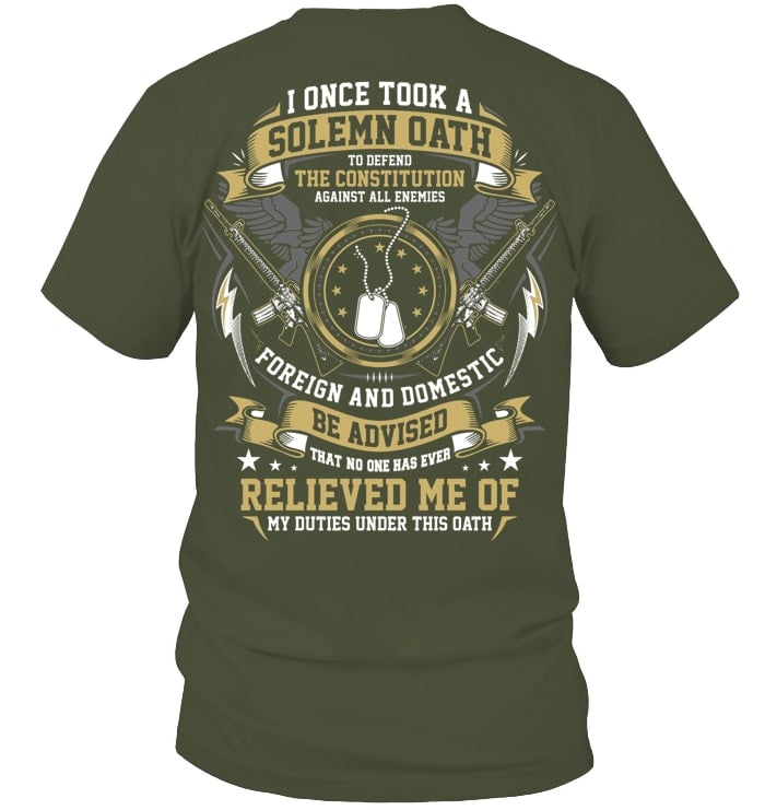 My Duties Under This Oath Pattern Print 100%Cotton  T-Shirt