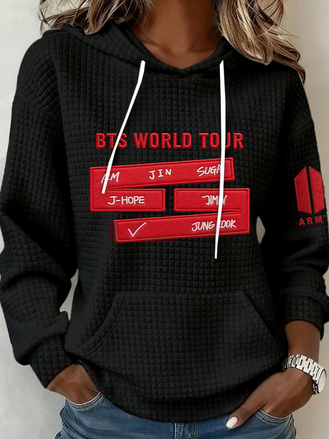 Women's Retro Leisure  Print Hoodie