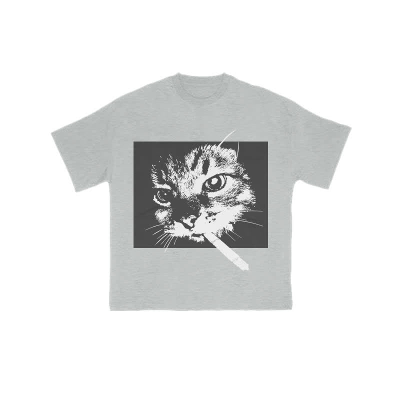 Unisex Cool Cat Art Print T-shirt