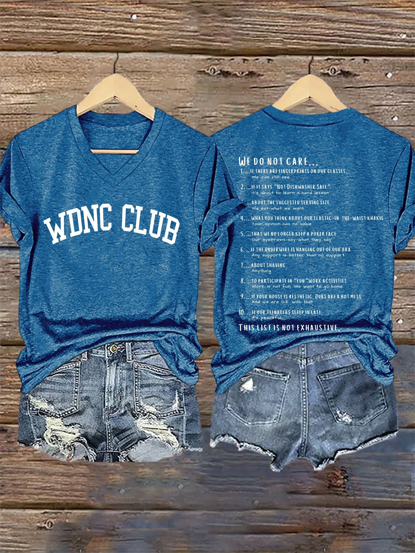 V-Neck Retro Funny WDNC Menopause Perimenopause This List Is Not Exhaustive Print T-Shirt