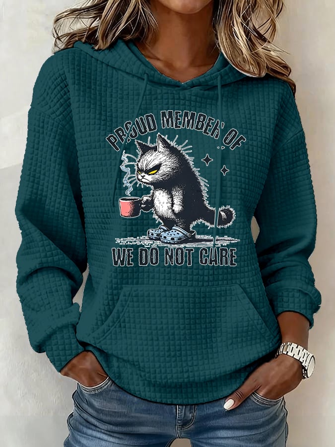 Women's Retro Funny Proud Member Of Club We Do Not Care Menopause Perimenopause Print  Hoodie
