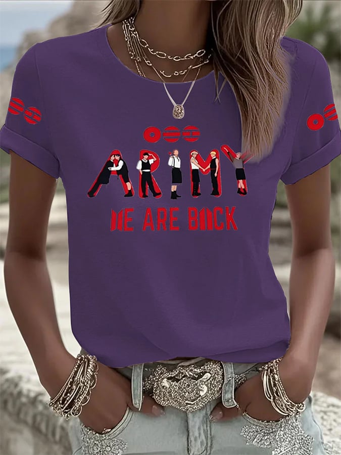 Women's BTS Fan Print Short-Sleeve T-Shirt