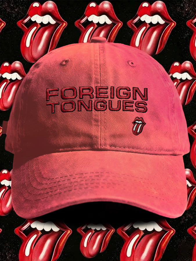 Retro Foreign Tongues Print Baseball Cap