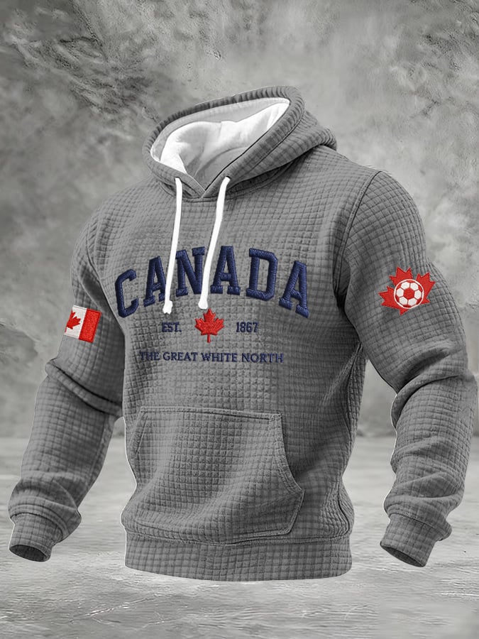 Men's Casual Canadian Football Fan Plaid Sports Shirt