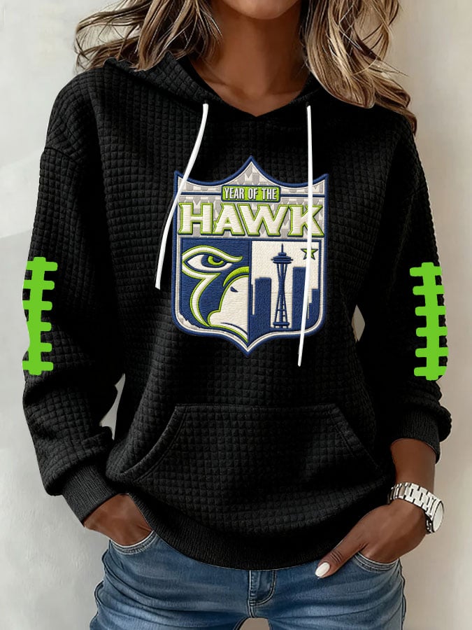 Women's Football Print Hoodie Sweatshirt