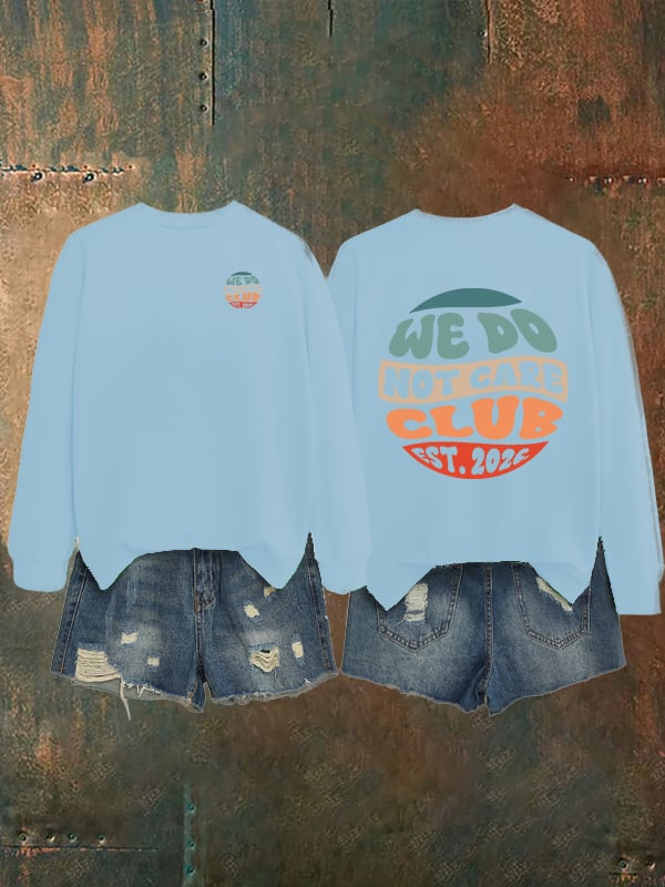 Women's  Retro Funny Proud Member Of Club We Do Not Care Menopause Perimenopause Print   Sweatshirt