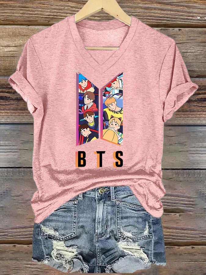 Women's K-pop  Print Casual T-Shirt